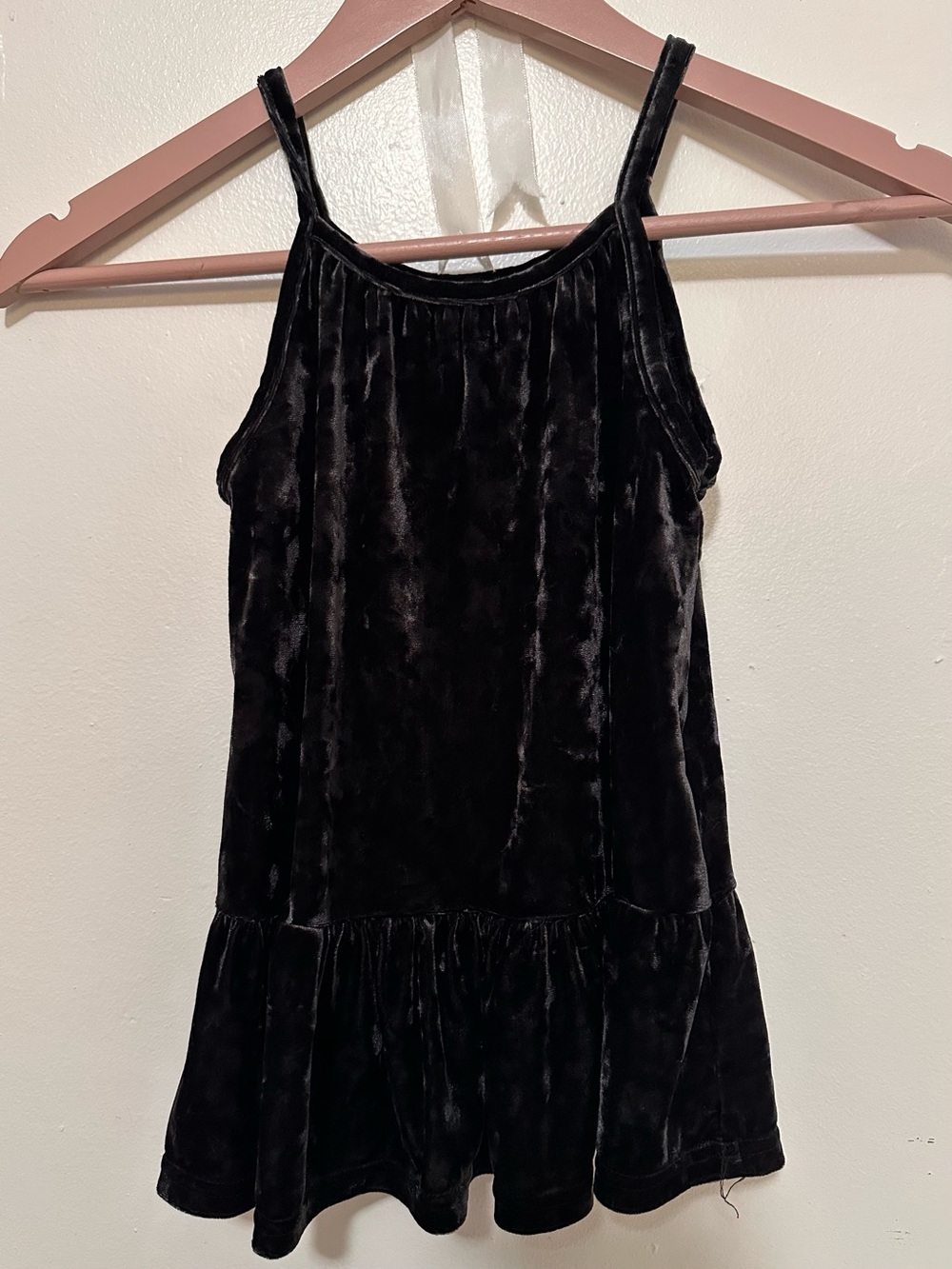 Jessica Simpson Black Velvet Tiered Slip Dress for Girls